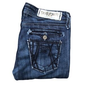 Rare taverniti SO jeans by jimmy taverniti embroidered jeans size 29